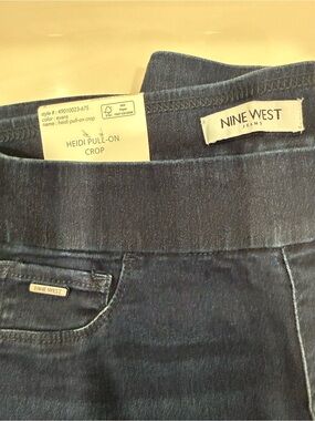 New Nine West Heidi Pull-On Crop Jeans - Dark Blue - size 4
